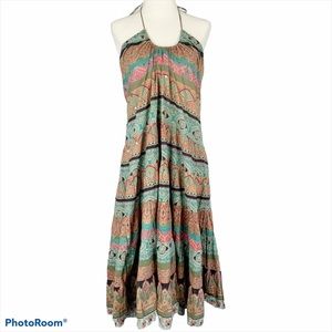 ✨5/$25✨ Angie Boho Flowy Halter Tiered Midi Dress